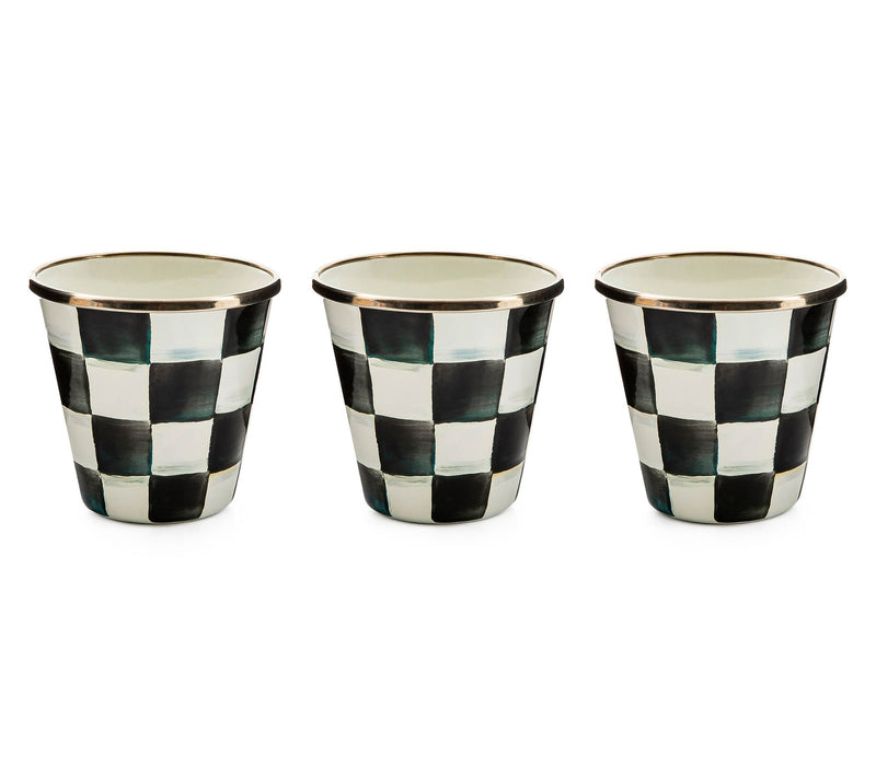 MacKenzie-Childs Set of 3 Courtly Check Herb Pots — Main view