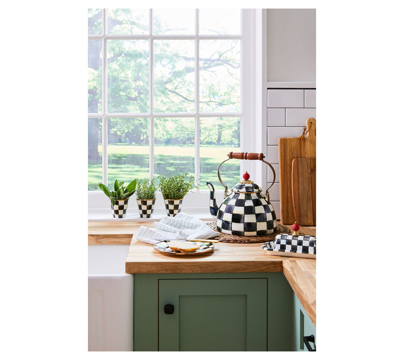 MacKenzie-Childs Set of 3 Courtly Check Herb Pots — View 7