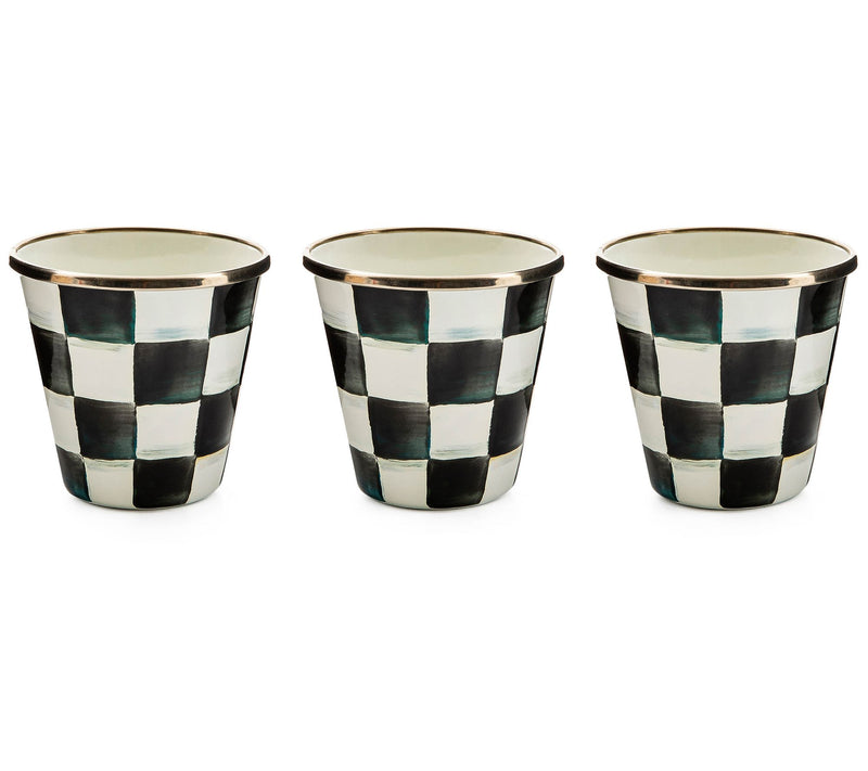 MacKenzie-Childs Set of 3 Courtly Check Herb Pots — View 3