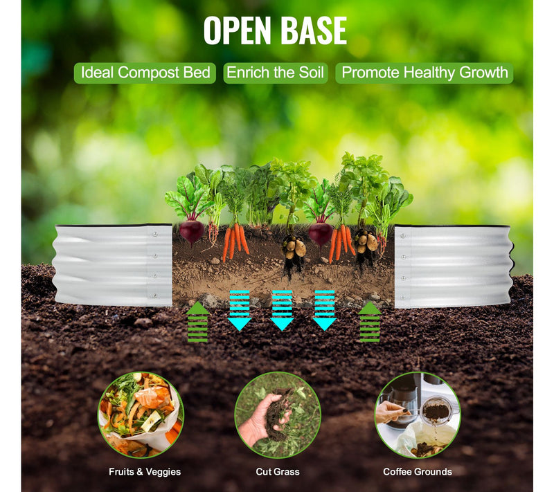 Backyard Expressions Galvanized Raised Garden Bed 6x3x1ft — View 5