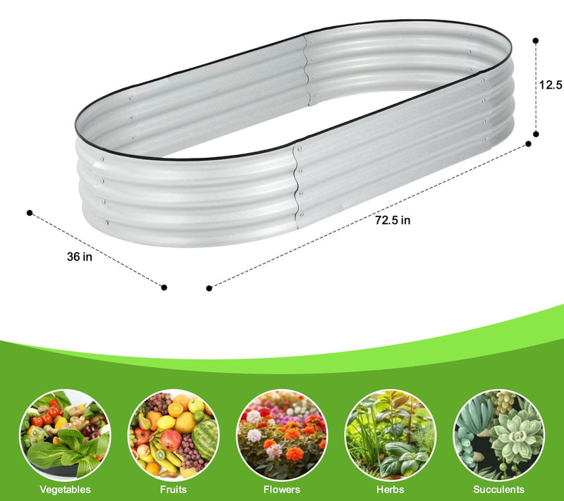 Backyard Expressions Galvanized Raised Garden Bed 6x3x1ft — View 9