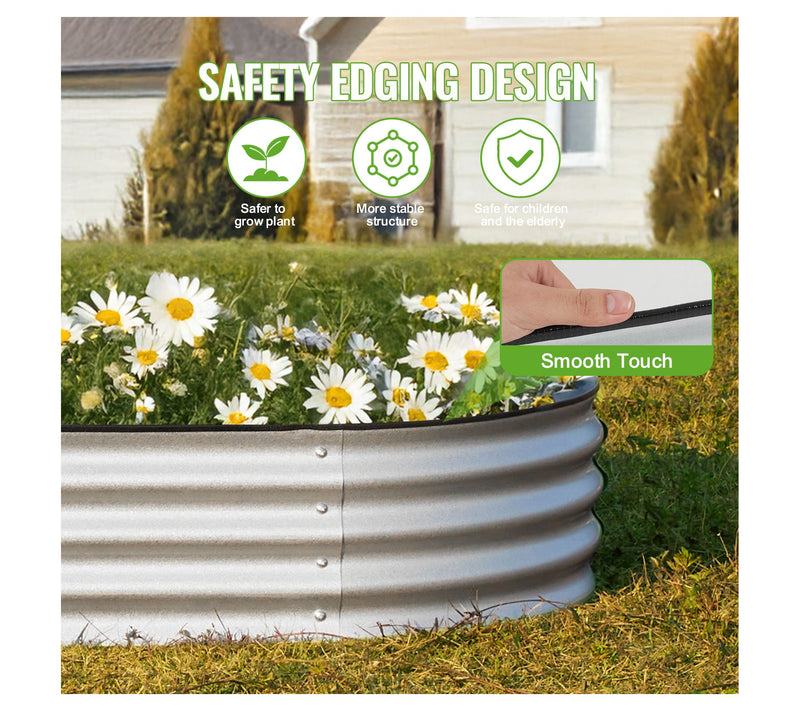 Backyard Expressions Galvanized Raised Garden Bed 6x3x1ft — View 4