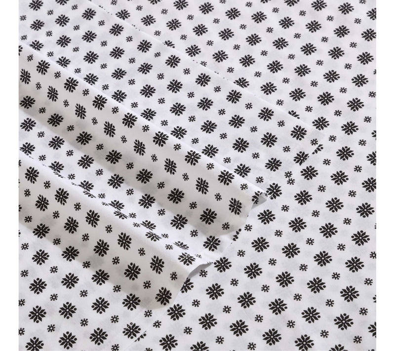 Eddie Bauer Fairisle Sprinkle White-Black QueenSheet Set — View 5