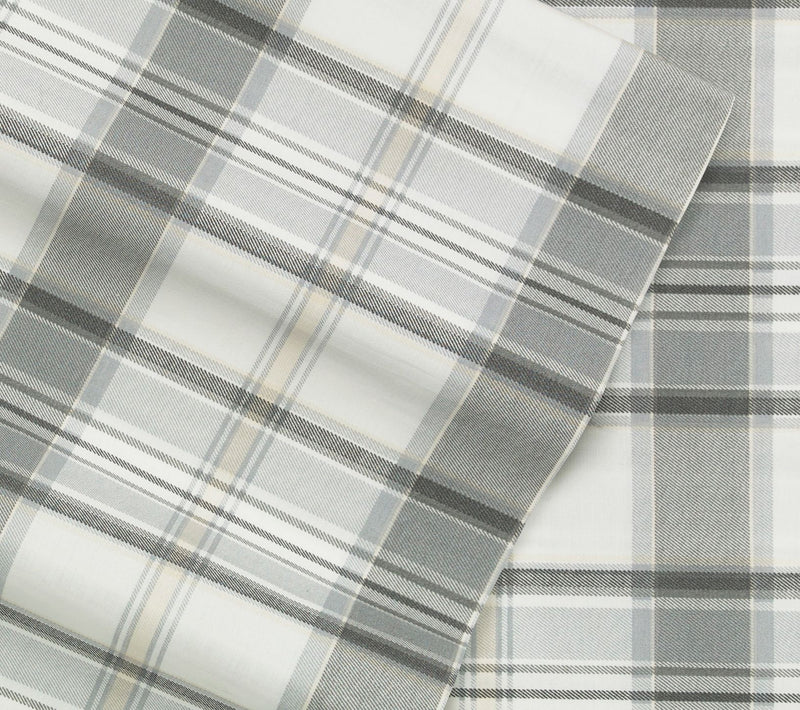 Eddie Bauer Chinook Plaid Ivory King Sheet Set — View 5