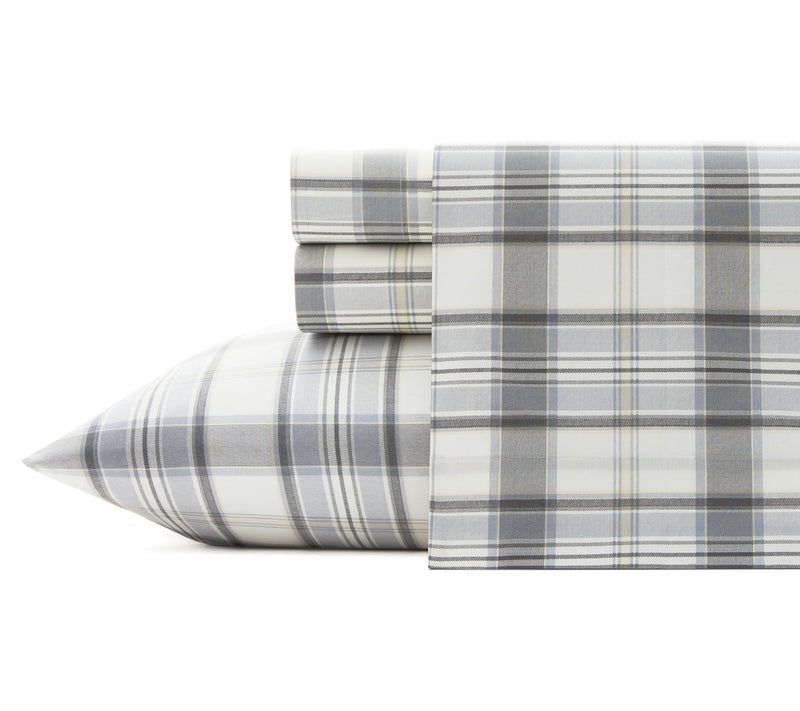 Eddie Bauer Chinook Plaid Ivory Twin Sheet Set — Main view