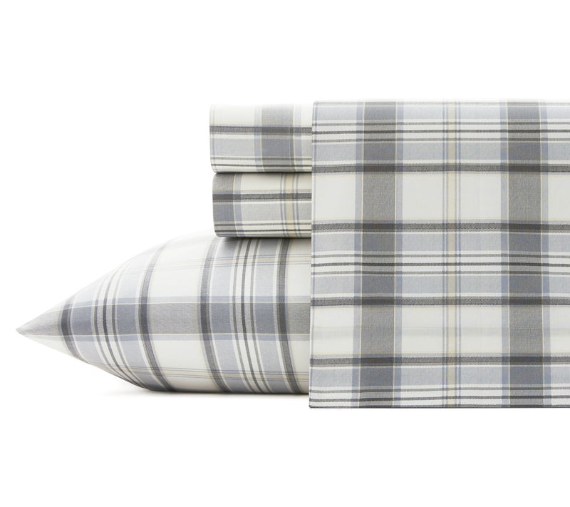 Eddie Bauer Chinook Plaid Ivory Twin Sheet Set — View 10