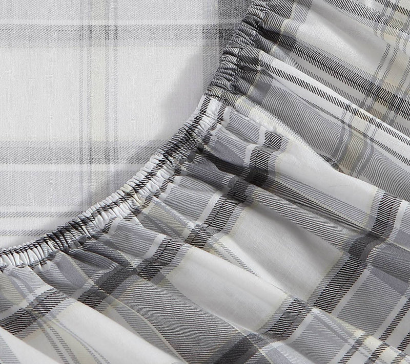 Eddie Bauer Chinook Plaid Ivory Twin Sheet Set — View 3