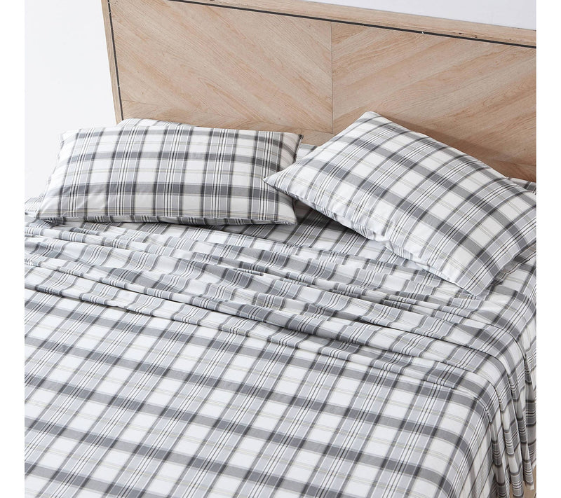 Eddie Bauer Chinook Plaid Ivory Twin Sheet Set — View 2