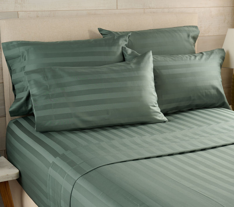 Northern Nights Wrinkle Defense Dobby Stripe Sheet Set with Extra Cases — View 4