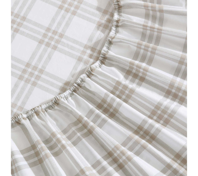 Eddie Bauer Basic Plaid White-Saddle Beige TwinSheet Set — View 3