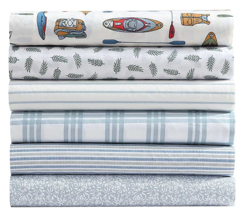 Eddie Bauer Basic Plaid White-Pale Green Twin Sheet Set — View 8