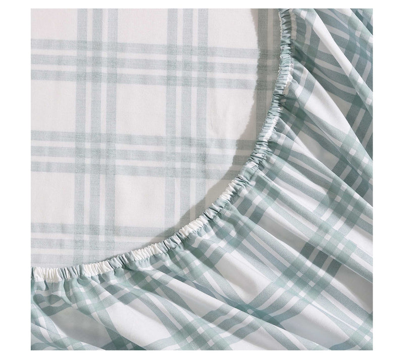 Eddie Bauer Basic Plaid White-Pale Green Twin Sheet Set — View 3