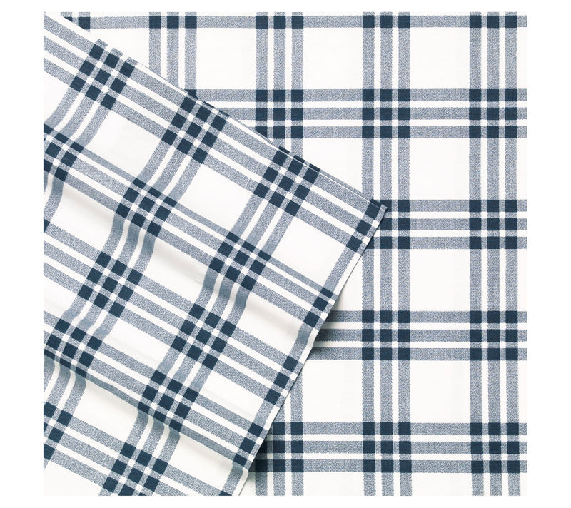 Eddie Bauer Basic Plaid Dusted Indigo Twin Xl Sheet Set — View 5