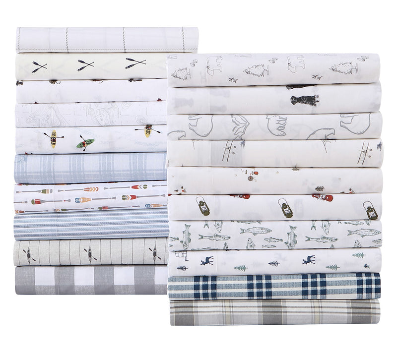 Eddie Bauer Basic Plaid Dusted Indigo Twin Xl Sheet Set — View 8