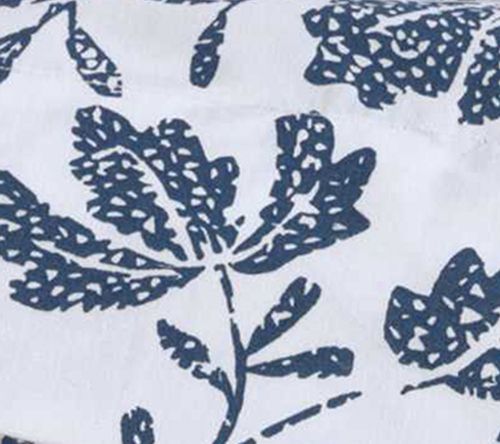 Eddie Bauer Woodblock Floral White-Blue Queen Sheet Set — View 9