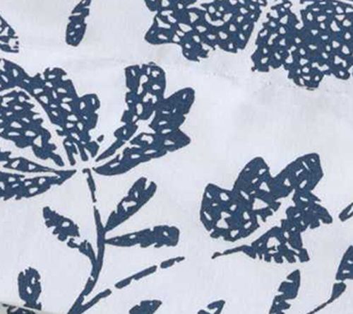 Eddie Bauer Woodblock Floral White-Blue Full Sheet Set — View 9