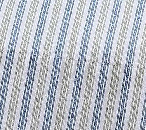 Eddie Bauer Ticking Stripe Navy Blue-Green Queen Sheet Set — View 8