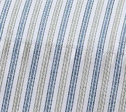 Eddie Bauer Ticking Stripe Navy Blue-Green KingSheet Set — View 8