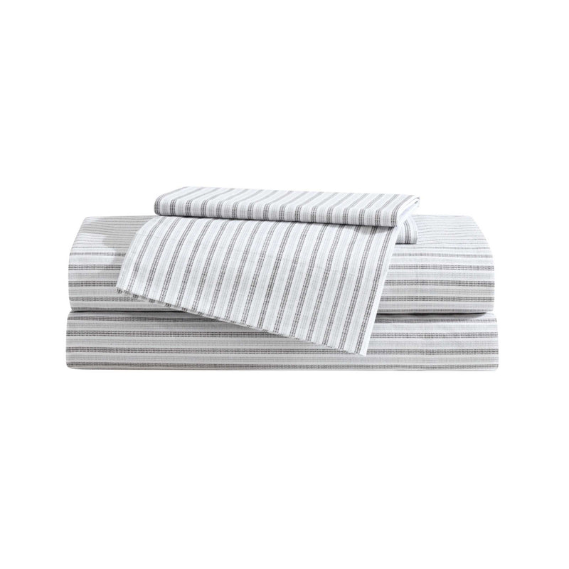 Eddie Bauer Ticking Stripe Dark Grey Twin SheetSet — View 10