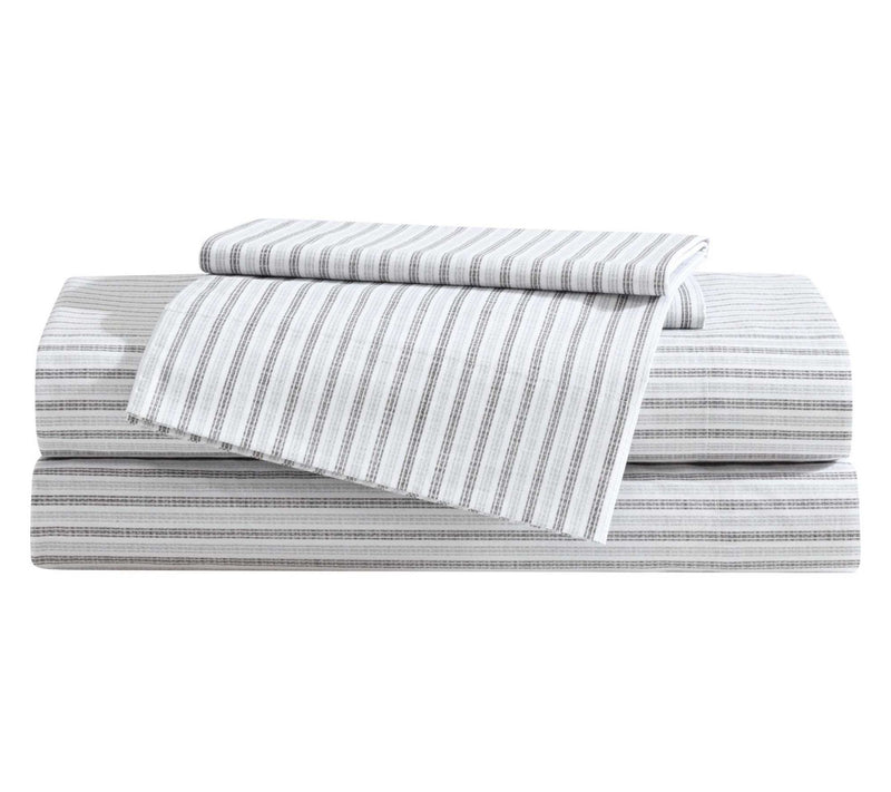 Eddie Bauer Ticking Stripe Dark Grey Twin SheetSet — Main view