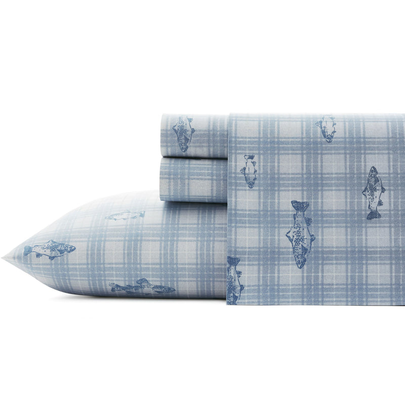 Eddie Bauer Methow Plaid Blue Twin Sheet Set — View 8