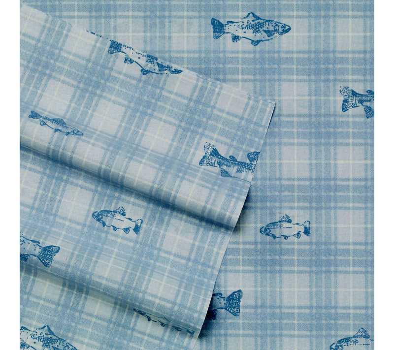 Eddie Bauer Methow Plaid Blue Twin Sheet Set — View 4