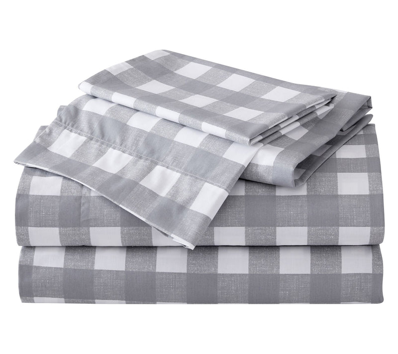 Eddie Bauer Lakehouse Plaid Stone Queen Sheet Set — Main view