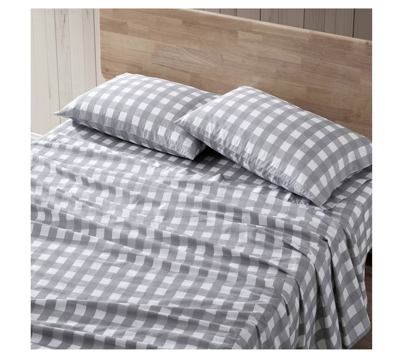 Eddie Bauer Lakehouse Plaid Stone Queen Sheet Set — View 2