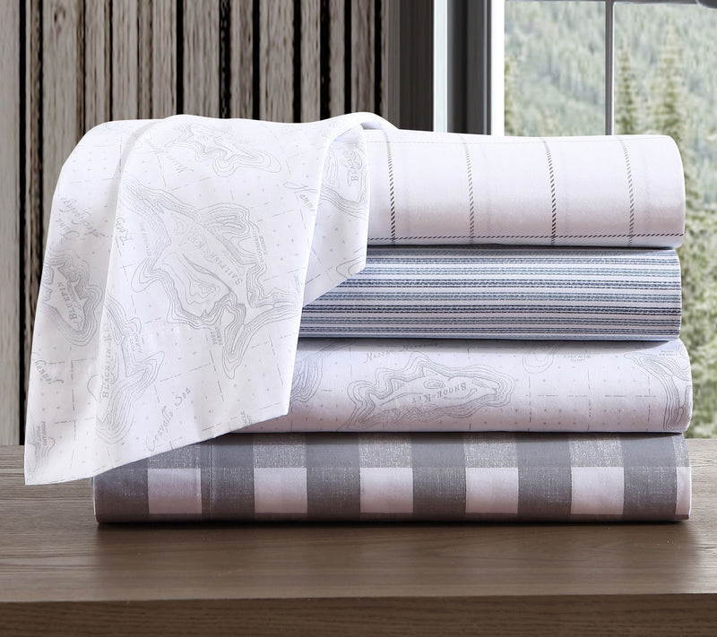 Eddie Bauer Lakehouse Plaid Stone Full Sheet Set — View 8