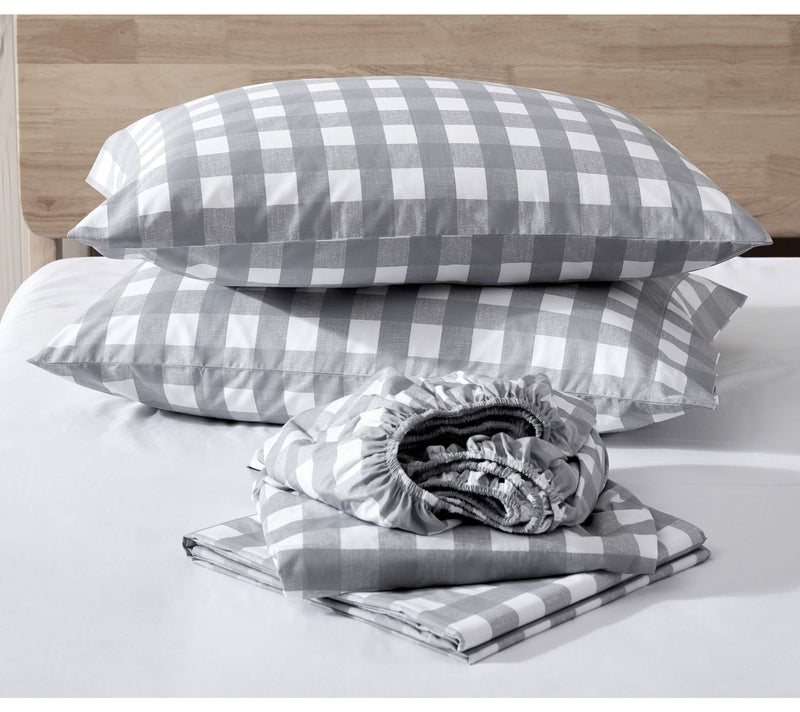 Eddie Bauer Lakehouse Plaid Stone Full Sheet Set — View 6