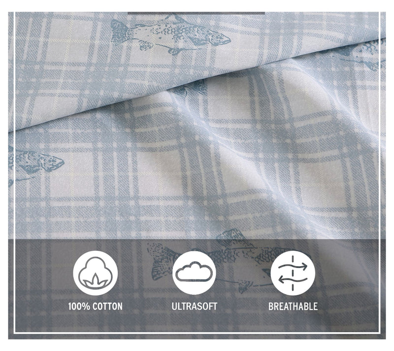 Eddie Bauer Methow Plaid Blue Full Sheet Set — View 6