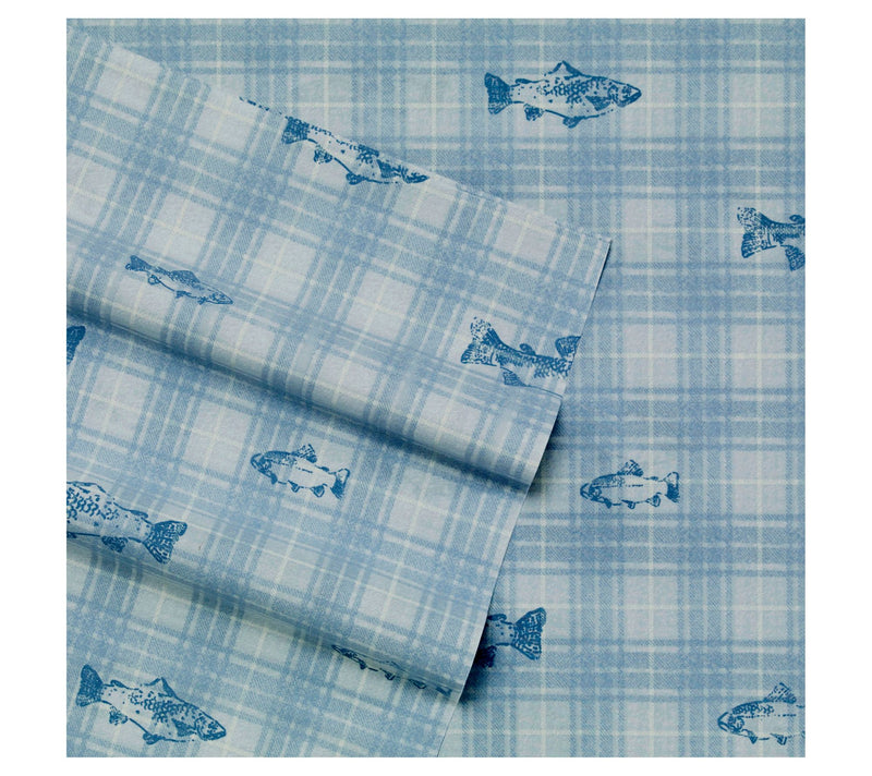 Eddie Bauer Methow Plaid Blue Full Sheet Set — View 4