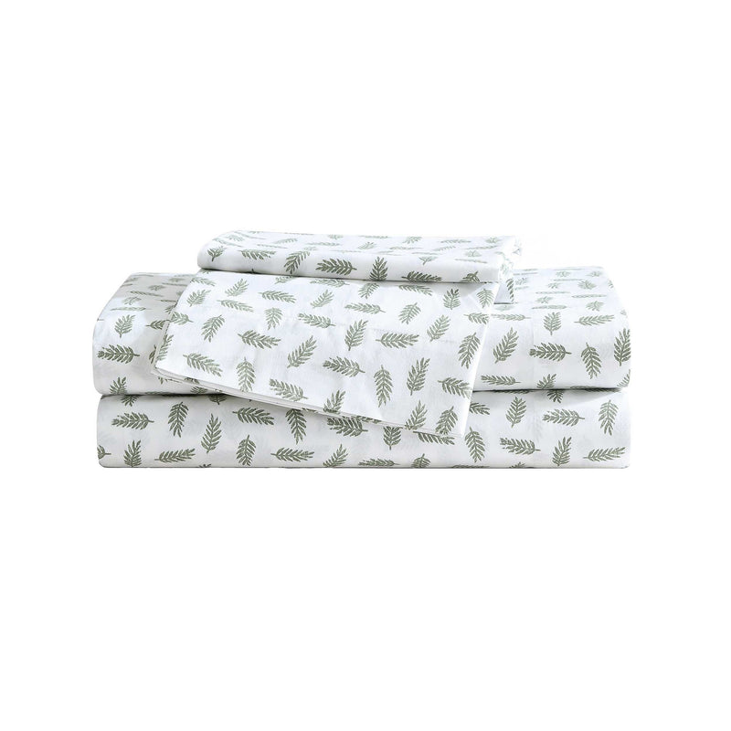 Eddie Bauer Laurel Leaves White-Green Twin Sheet Set — View 9