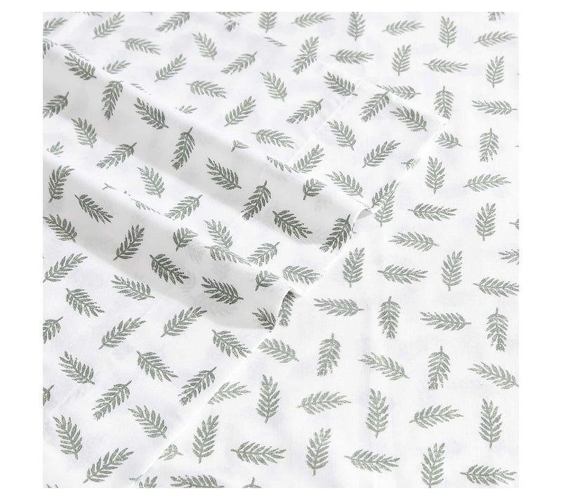 Eddie Bauer Laurel Leaves White-Green Twin Sheet Set — View 3