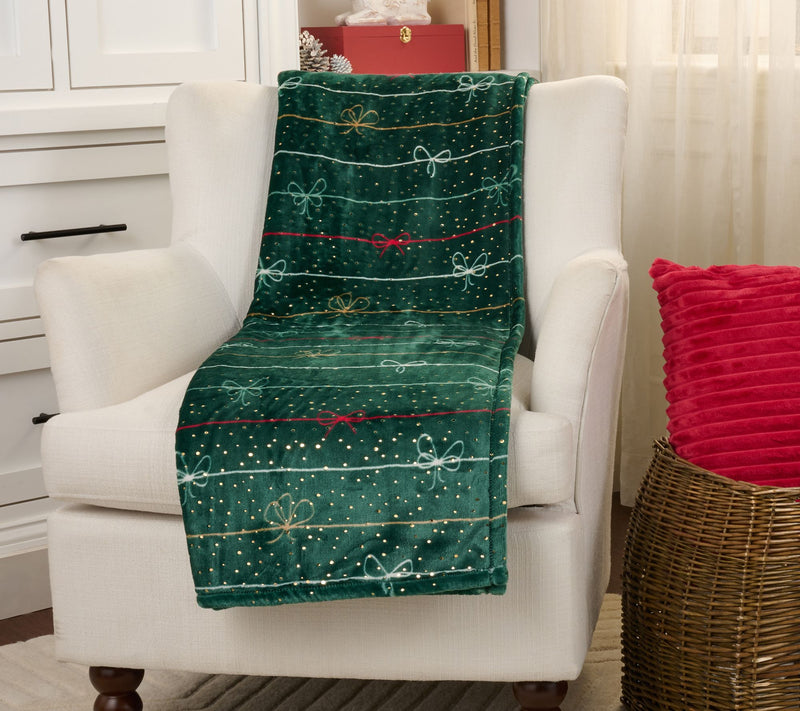 Berkshire Foil Print 60x80 Holiday Plush Throw — Main view