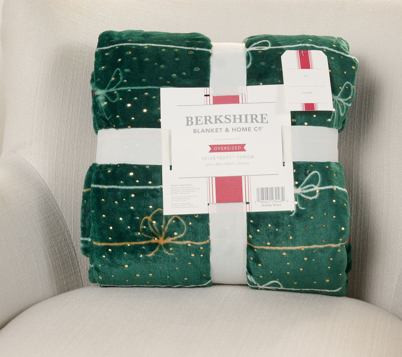 Berkshire Foil Print 60x80 Holiday Plush Throw — View 2