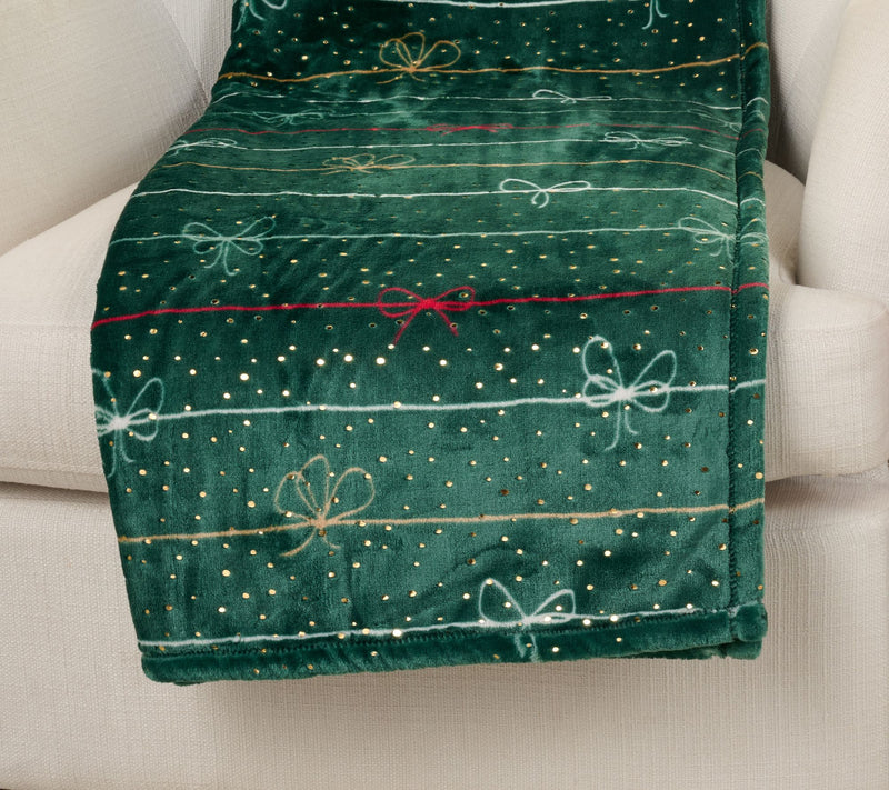 Berkshire Foil Print 60x80 Holiday Plush Throw — View 3