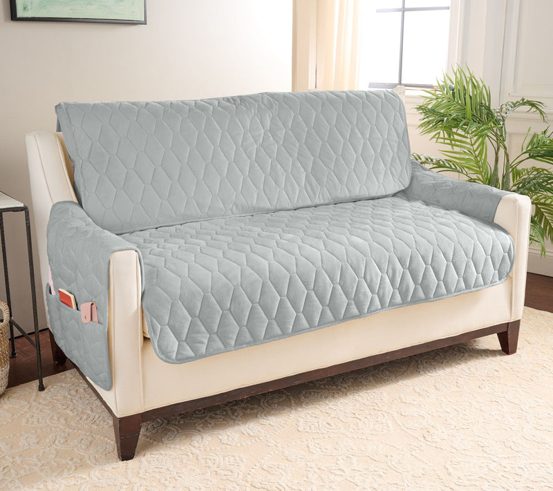 Home Reflections Micromink Pin-Sonic Loveseat Cover — View 12