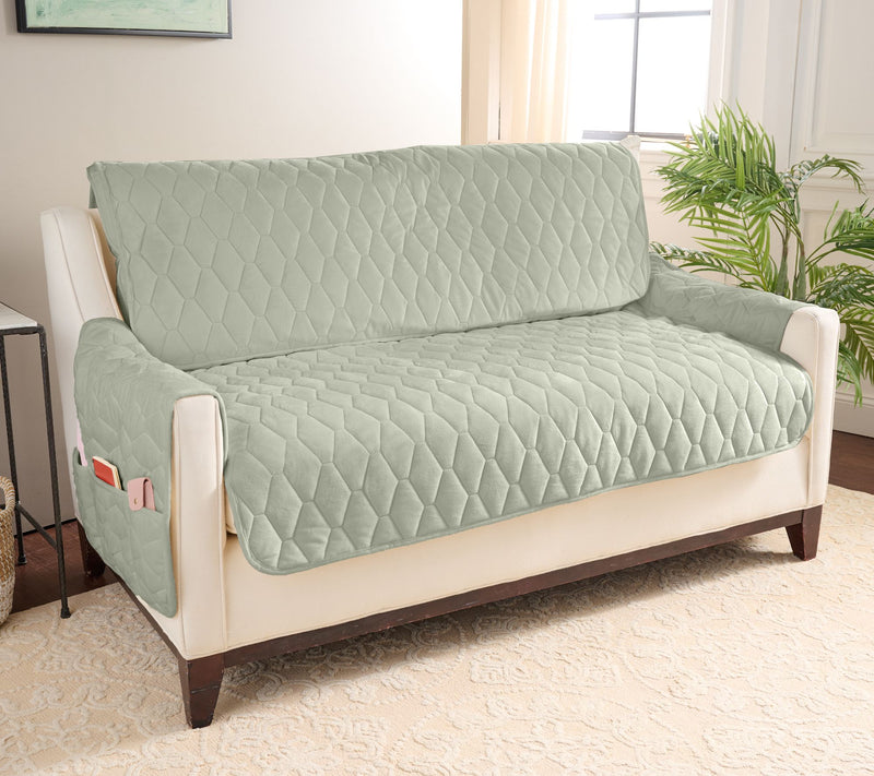 Home Reflections Micromink Pin-Sonic Loveseat Cover — View 17