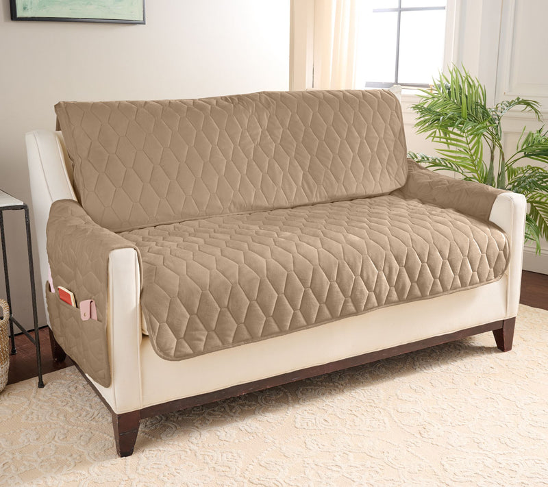 Home Reflections Micromink Pin-Sonic Loveseat Cover — View 18