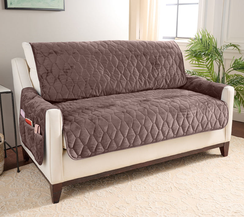 Home Reflections Micromink Pin-Sonic Loveseat Cover — View 10