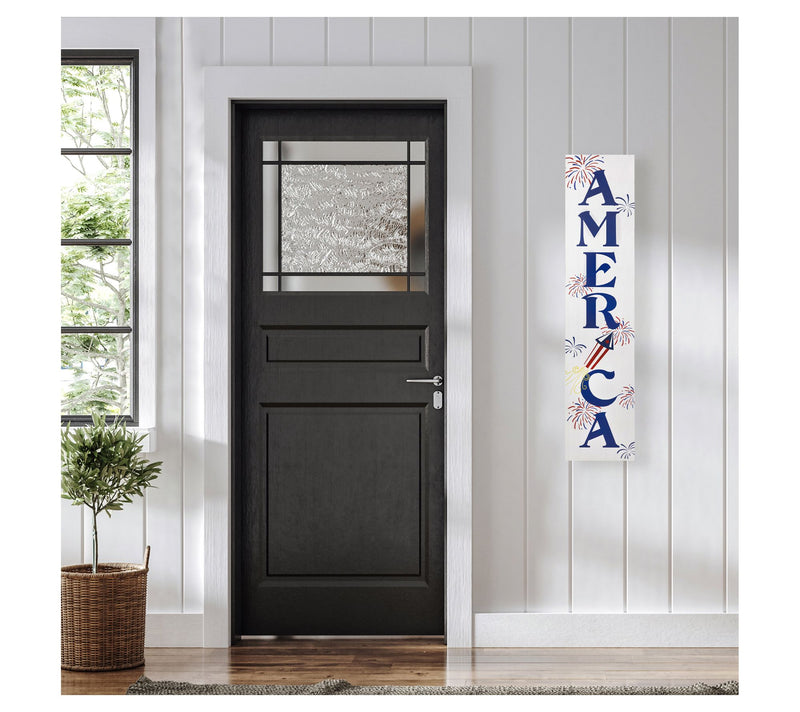 Northlight Patriotic "America" Fireworks Porch Board Sign 36" — View 3