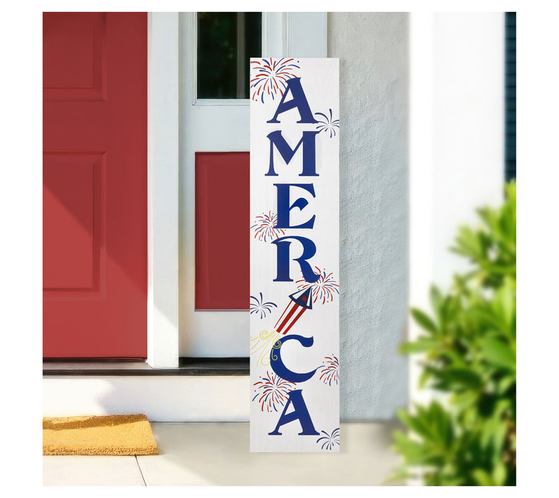 Northlight Patriotic "America" Fireworks Porch Board Sign 36" — View 2