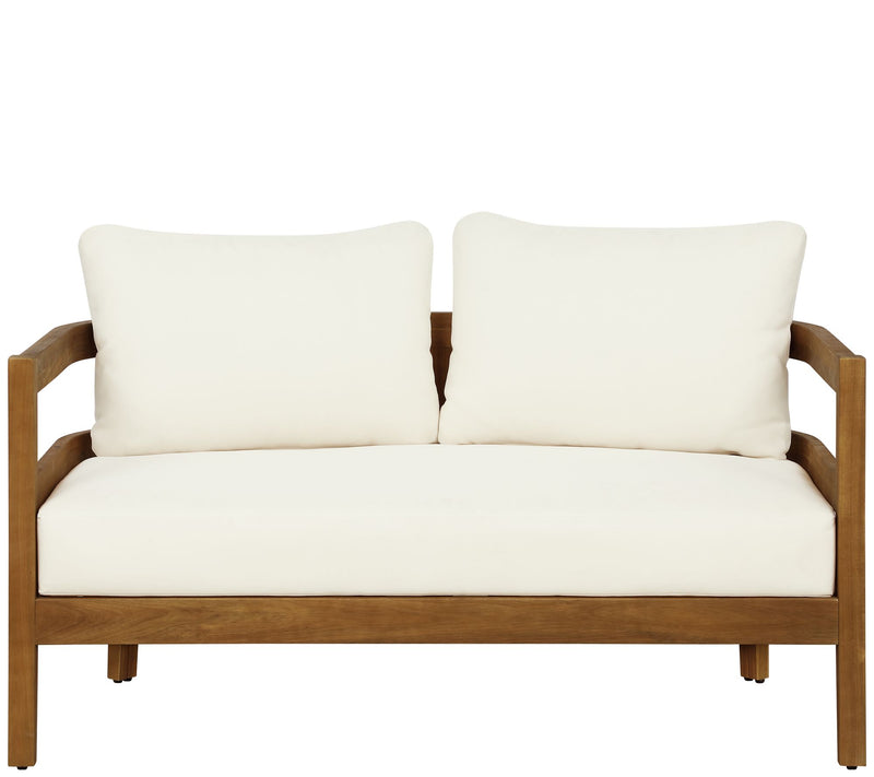 Linon Home Breton Outdoor Brown Loveseat and Table — View 3