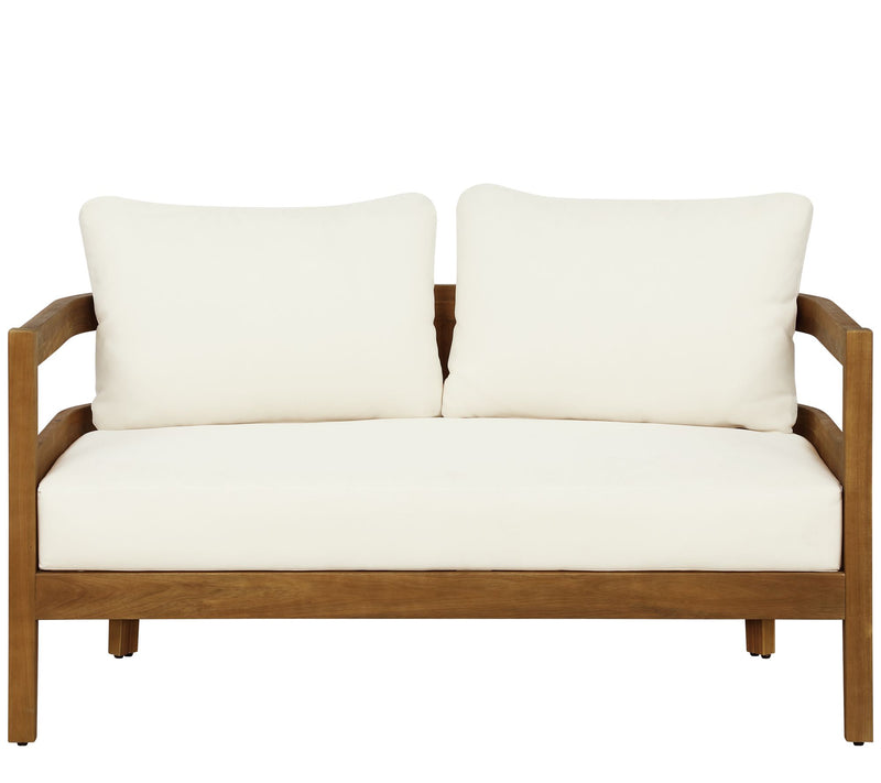 Linon Home Breton Outdoor Brown 4PC Set 2 ChairLoveseat Table — View 2