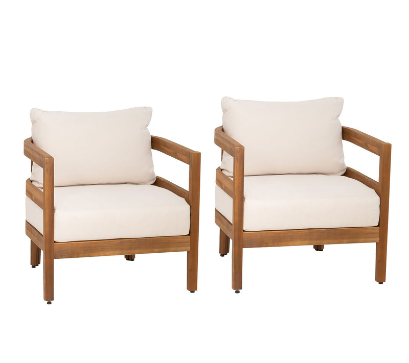 Linon Home Breton Outdoor Brown Club Chairs Setof 2 — Main view