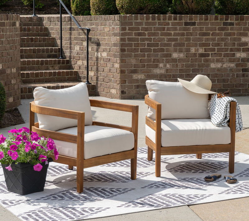 Linon Home Breton Outdoor Brown Club Chairs Setof 2 — View 8