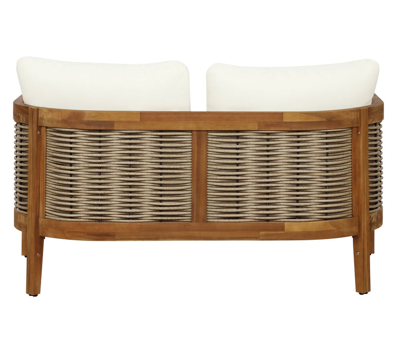 Linon Home Chaddsley Outdoor Brown Loveseat andTable — View 5