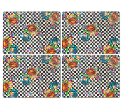 MacKenzie-Childs Set of 4 Courtly Flower Cork Back Placemats