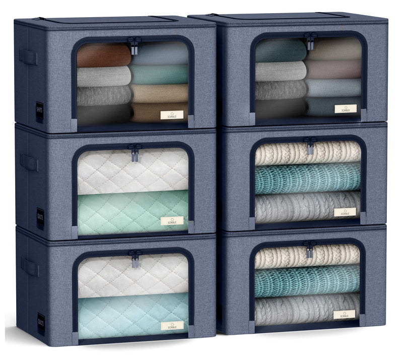 Sorbus 6pc Storage Bins with Metal Frame Windowand Handles — View 14